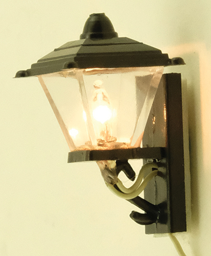 Dollhouse Miniature Black Coach Lamp